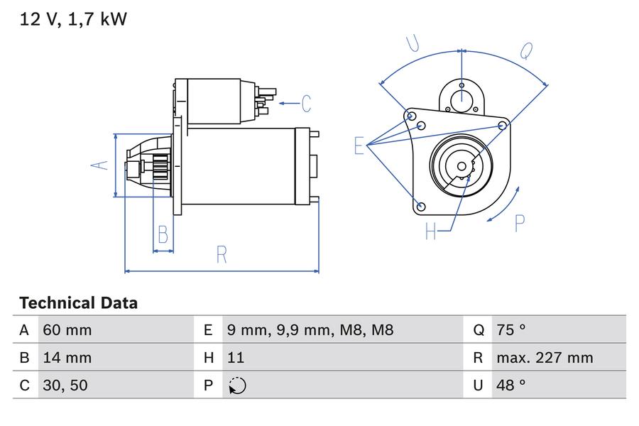 Bosch Starter Motor – 12V