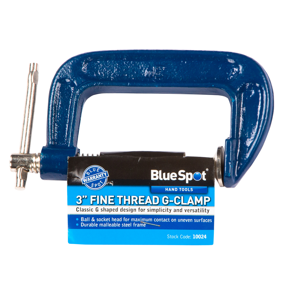 BlueSpot 75mm (3″) Fine Thread G-clamp