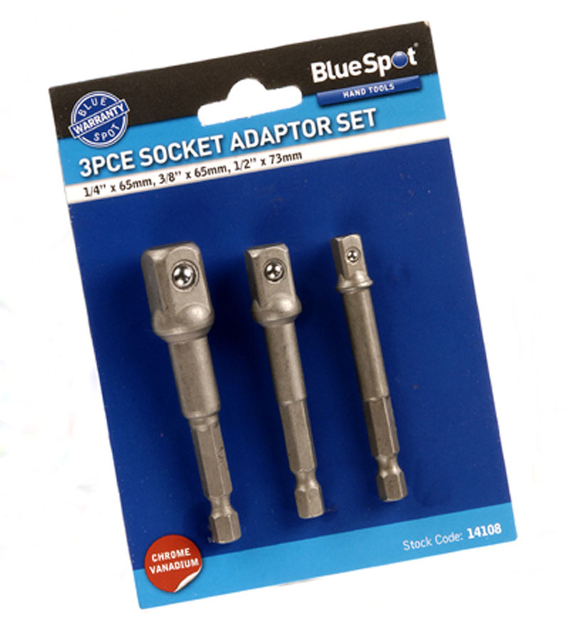 BlueSpot 3 PCE Socket Adaptor Set (1/4″, 3/8″ & 1/2″)