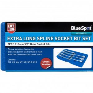 BlueSpot 7 PCE 3/8″ Extra Long Spline Socket Bit Set (M4 -M10)