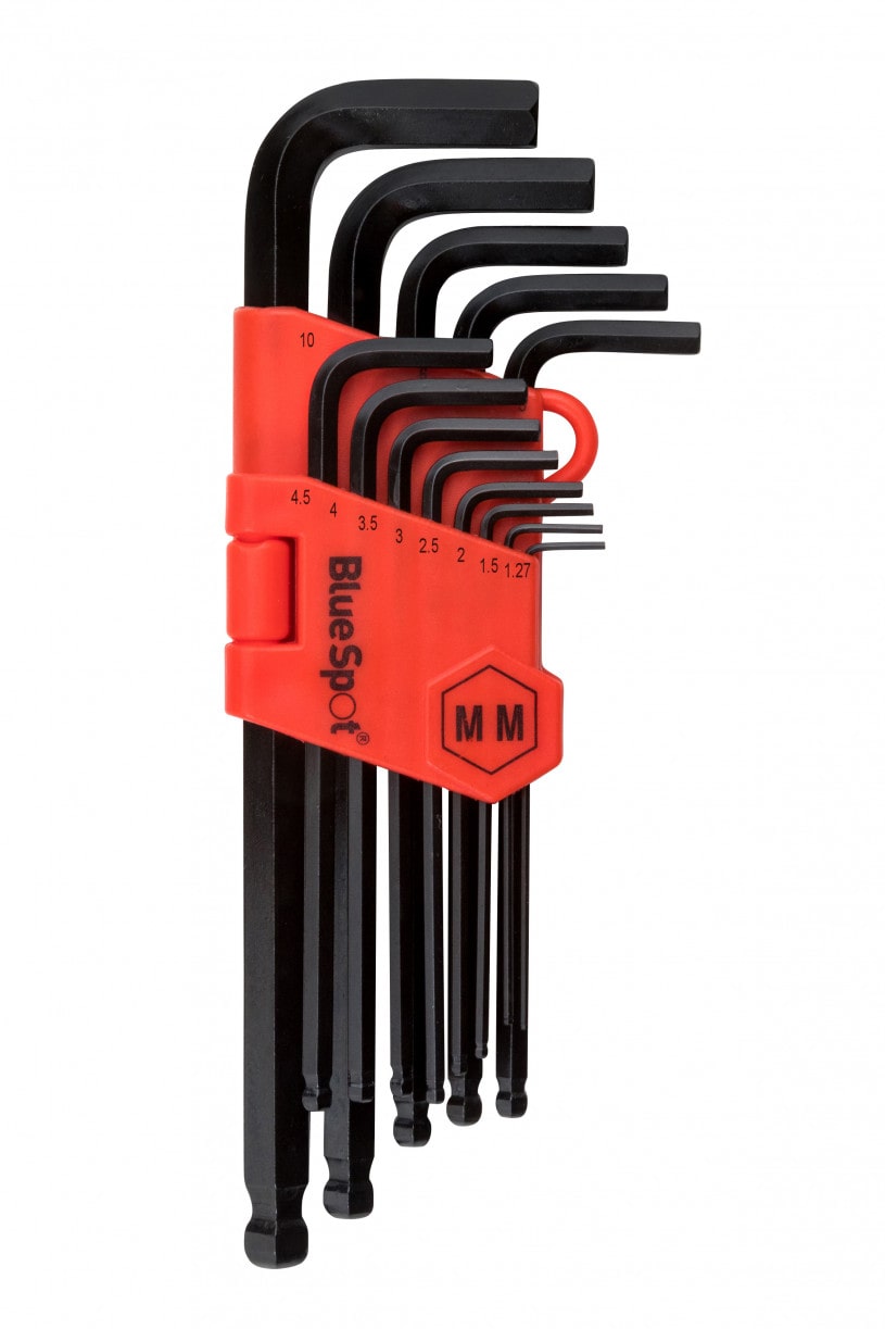 BlueSpot 13 PCE Long Arm Metric Ball End Hex Key Set (1.27-10mm)