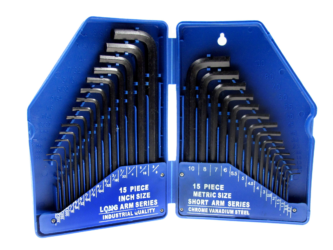 BlueSpot 30 PCE Hex Key Set (0.7-10mm) (0.028″-3/8″)