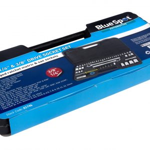 BlueSpot 52 PCE 1/4″ 3/8″ & 1/2″ Socket Set (4-13mm) (1/4″-13/16″)