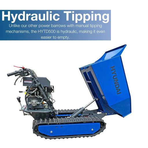 Hyundai 196cc 500kg Petrol Tracked Mini Dumper Power Barrow Transporter