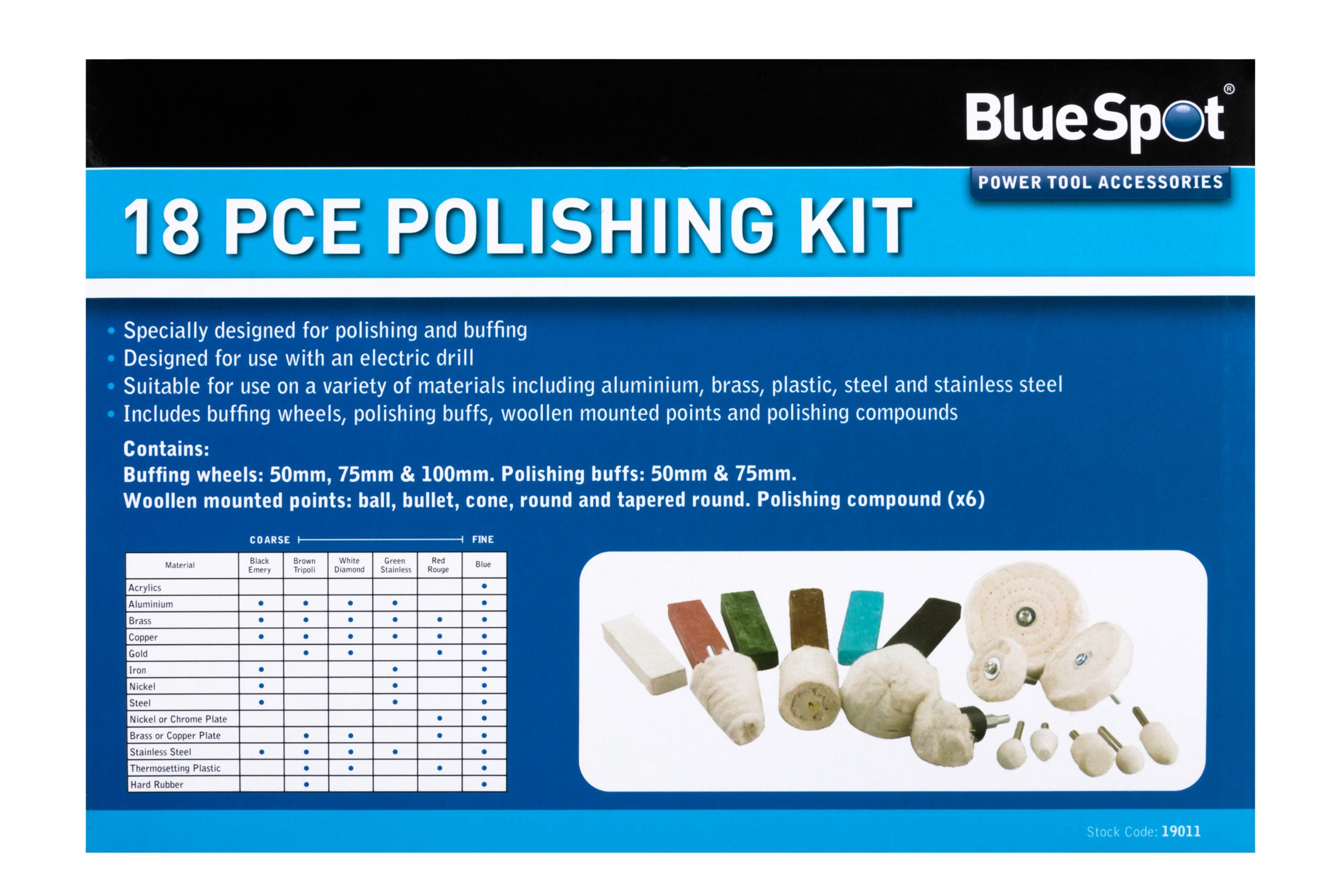BlueSpot 18 PCE Polishing Kit