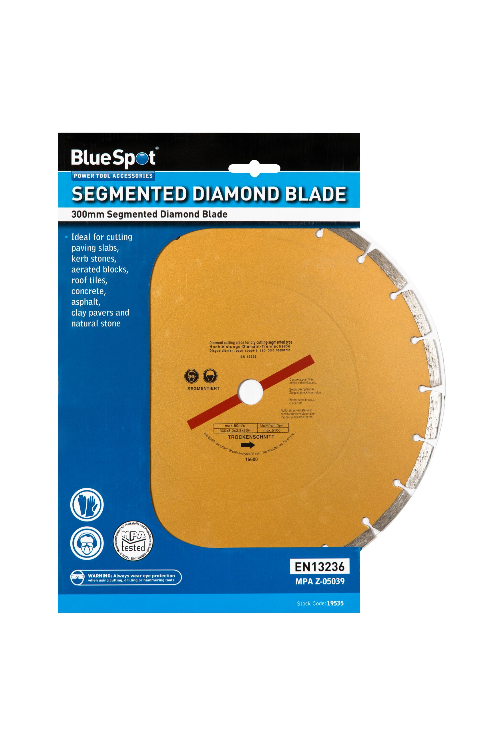 BlueSpot 300mm (12″) Segmented Gold Diamond Dry Cutting Disc