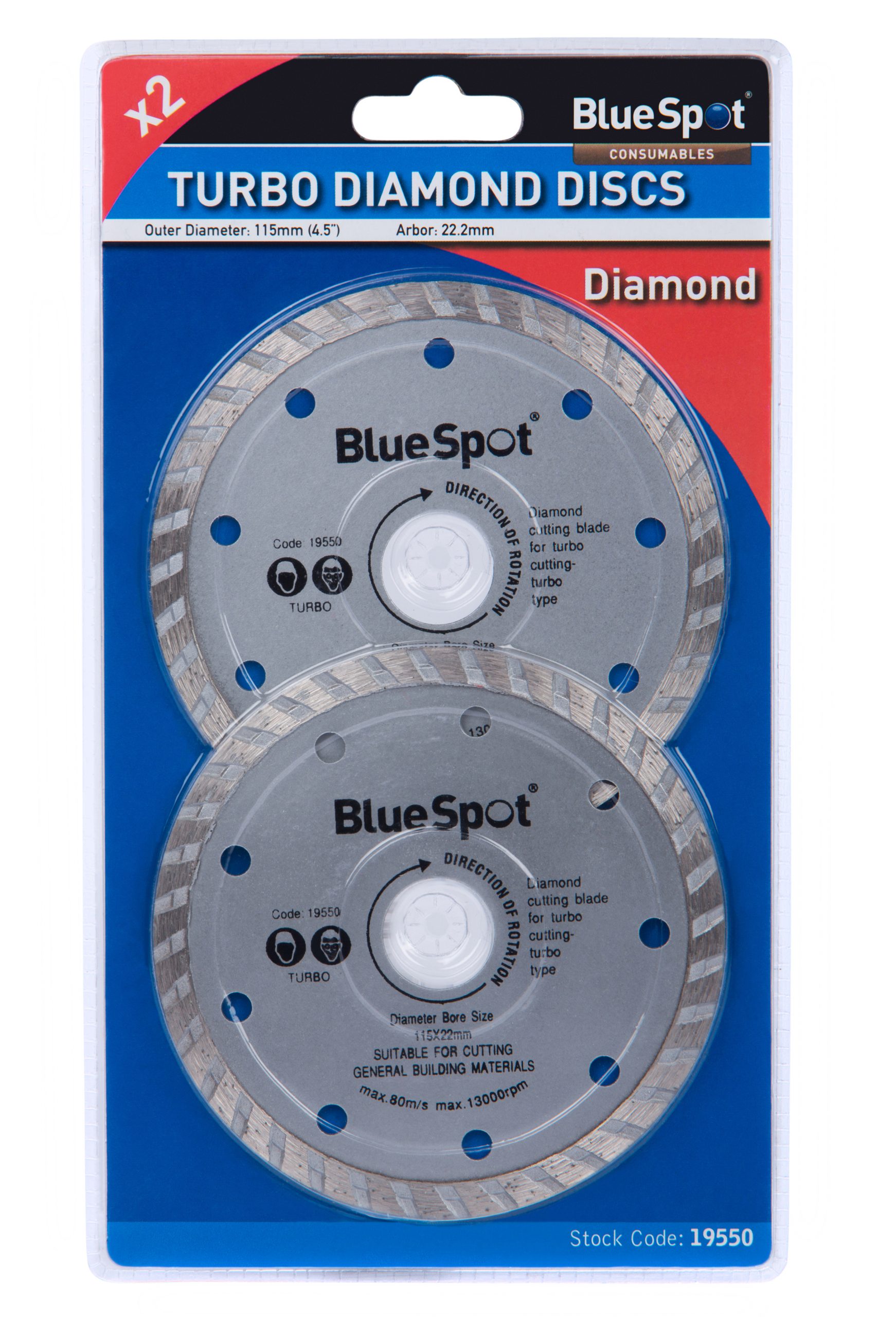BlueSpot 2 PCE Turbo 115mm (4.5″) Diamond Discs