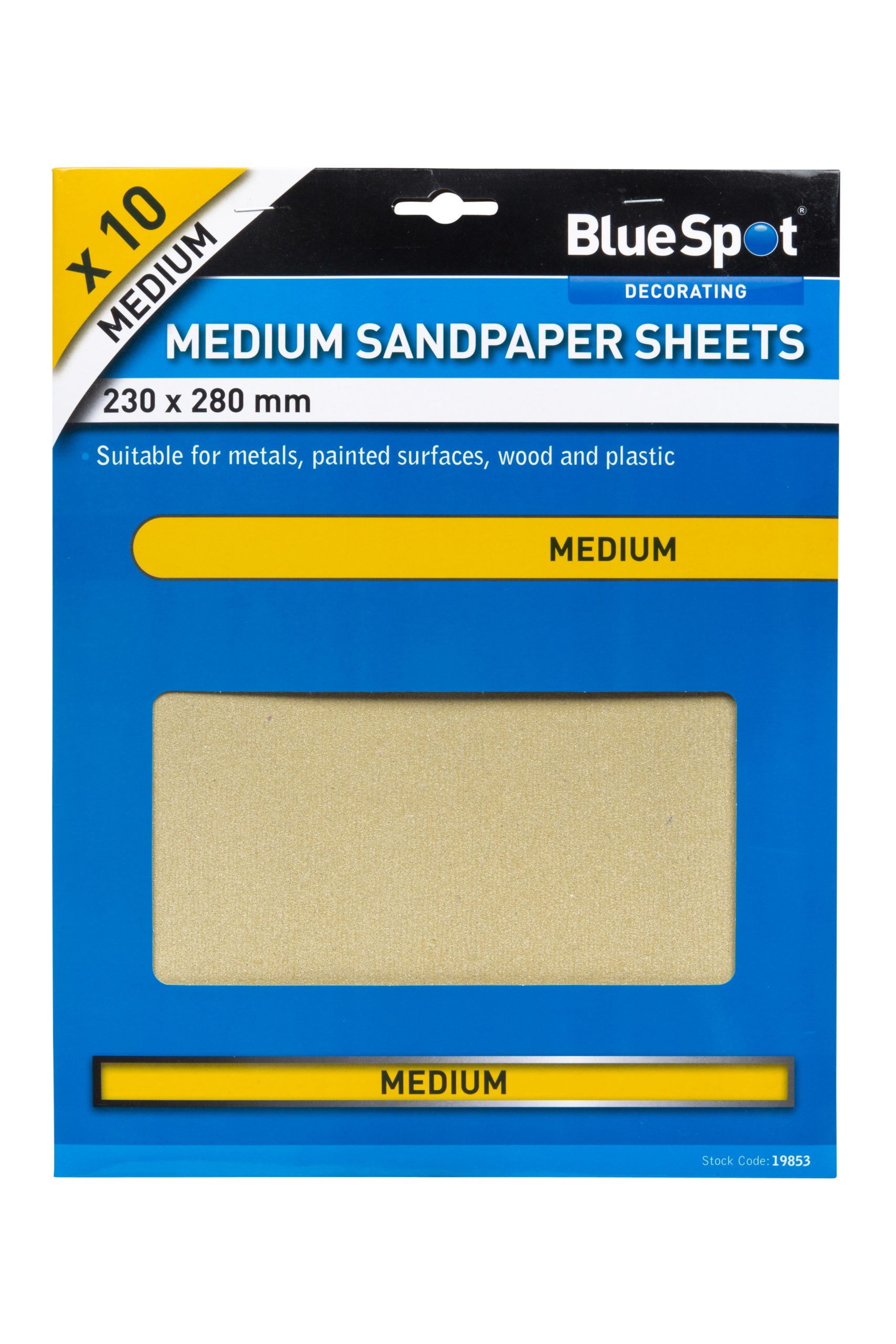BlueSpot 10 PCE Medium Sandpapers