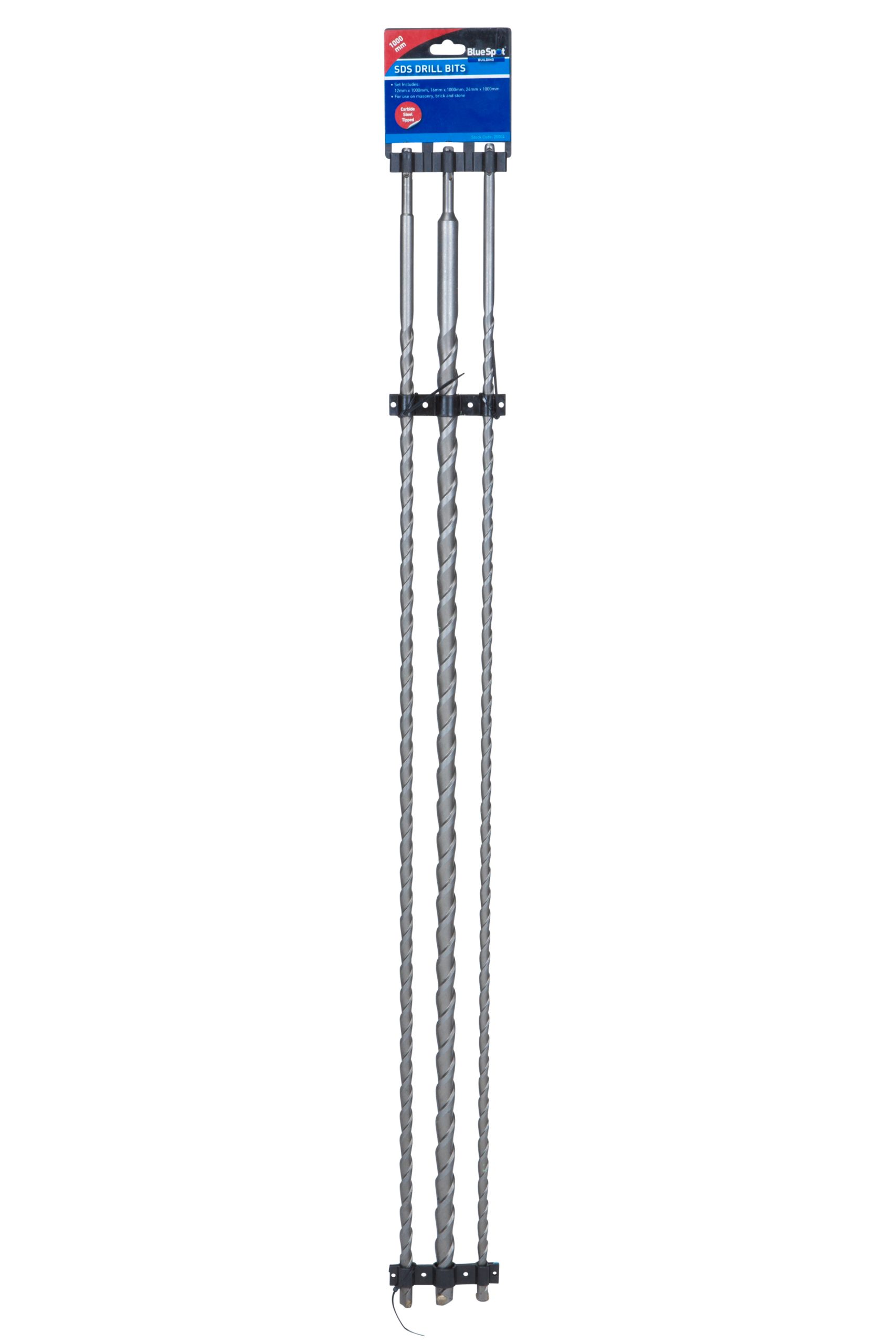 BlueSpot 3 PCE 1000mm SDS Plus Drill Bit Set (12, 16, 24mm)