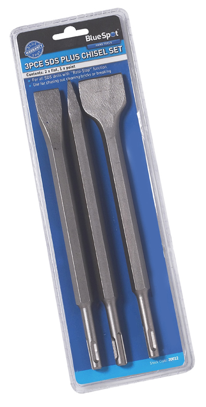 BlueSpot 3 PCE SDS Plus Chisel Set