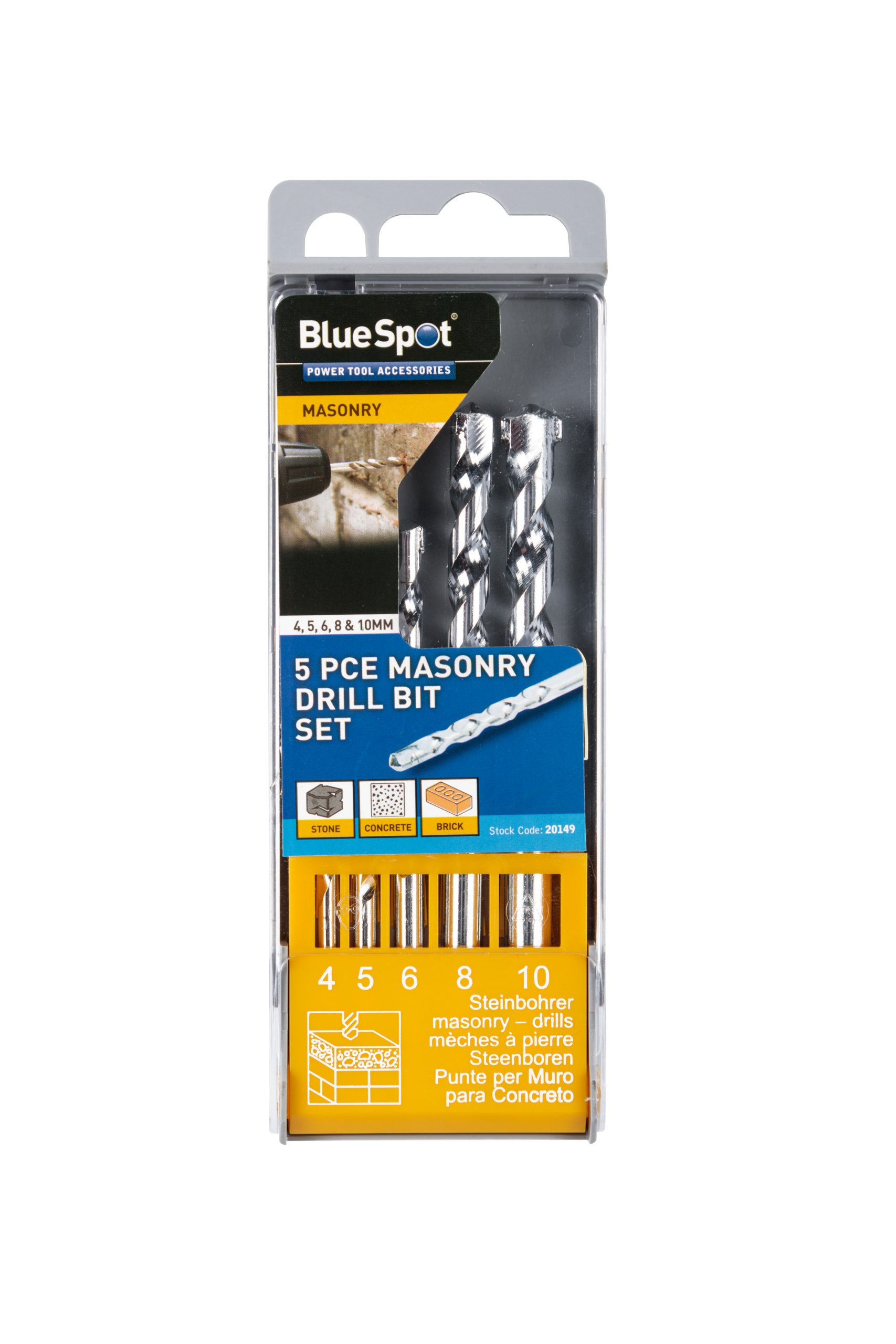 BlueSpot 5 PCE Masonry Drill Bit Set (4-10mm)