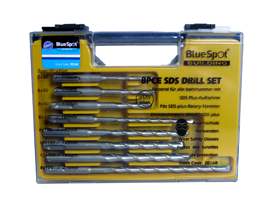 BlueSpot 8 PCE SDS Plus Drill Bit Set (5-12mm)