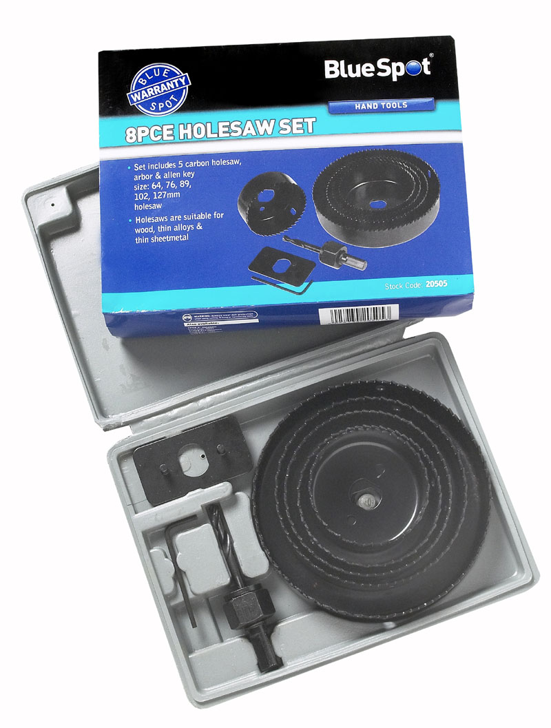 BlueSpot 8 PCE Hole Saw Set (64 – 127mm )