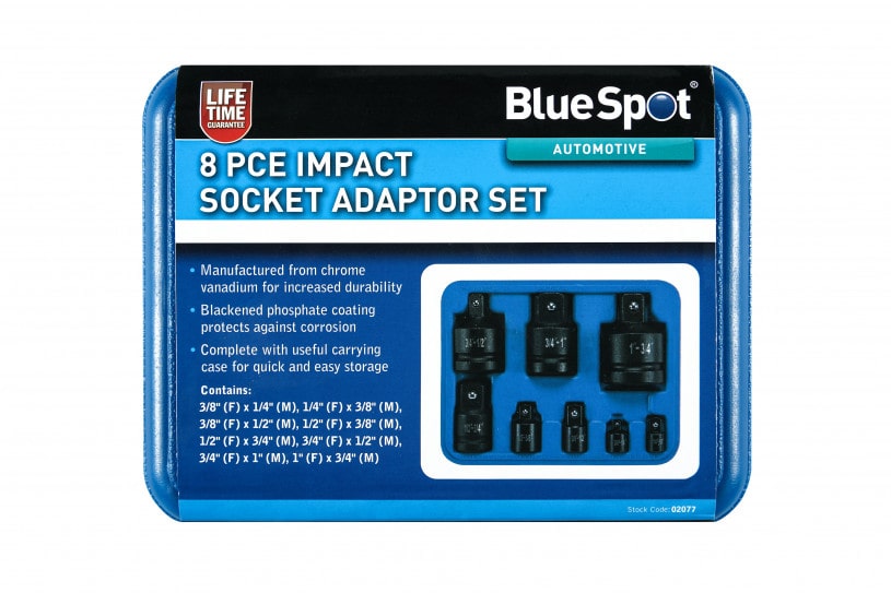 BlueSpot 8 PCE Impact Socket Adaptor Set (1/4″-1″)