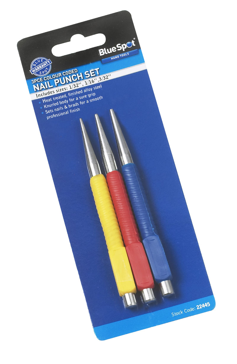 BlueSpot 3 PCE Nail Punch Set