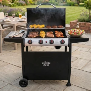 Dellonda 4 Burner Gas BBQ Grill with Piezo Ignition & Thermometer