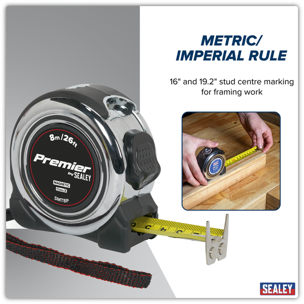 Premier Professional Tape Measure 8m(26ft)