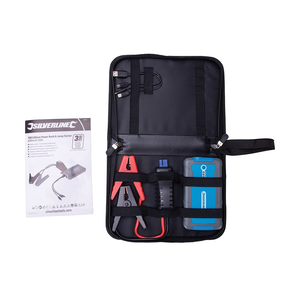 Silverline 12V Lithium Jump Starter & Powerbank
