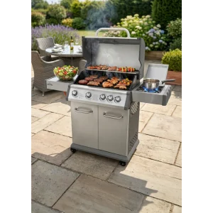 Dellonda 4+1 Burner Deluxe Gas BBQ Grill with Piezo Ignition & Thermometer – Stainless Steel