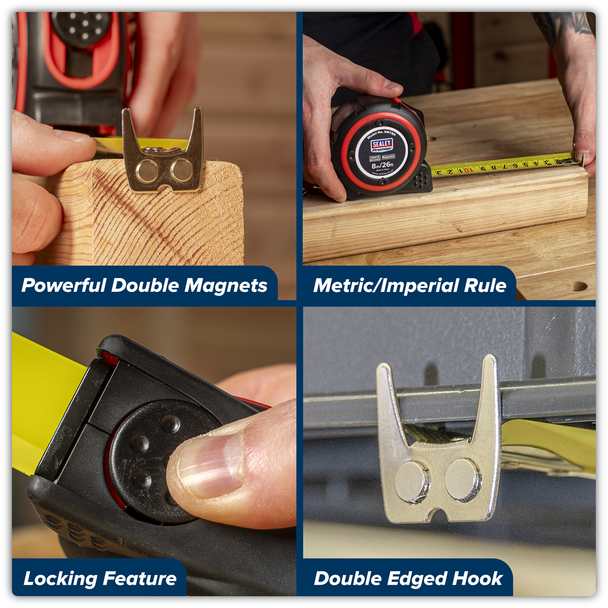 Premier Heavy-Duty Tape Measure 8m(26ft)