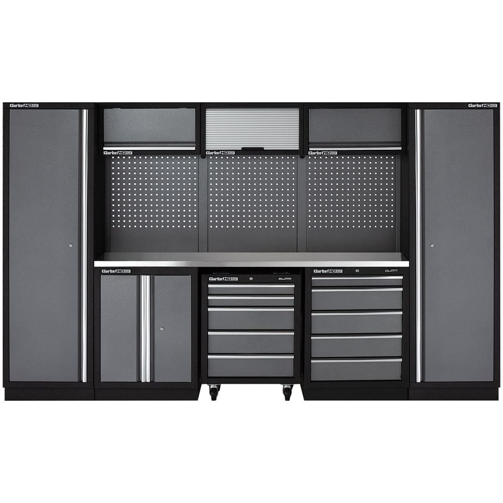 Clarke Modular Storage System 16 Piece Package Stainless Steel Worktop