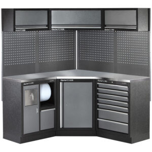 Clarke Modular Corner Storage System 19 Piece Package Stainless Steel Worktop