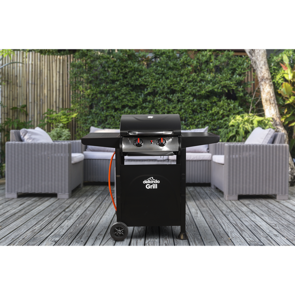 Dellonda 2 Burner Gas BBQ Grill with Piezo Ignition & Thermometer