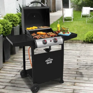 Dellonda 2 Burner Gas BBQ Grill with Piezo Ignition & Thermometer