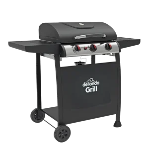 Dellonda 3 Burner Gas BBQ Grill with Piezo Ignition & Thermometer