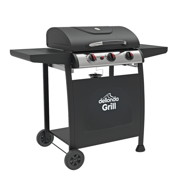 Dellonda 3 Burner Gas BBQ Grill with Piezo Ignition & Thermometer