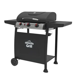 Dellonda 3 Burner Gas BBQ Grill with Piezo Ignition & Thermometer