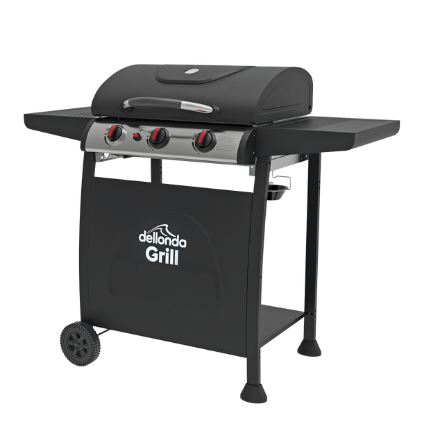 Dellonda 3 Burner Gas BBQ Grill with Piezo Ignition & Thermometer