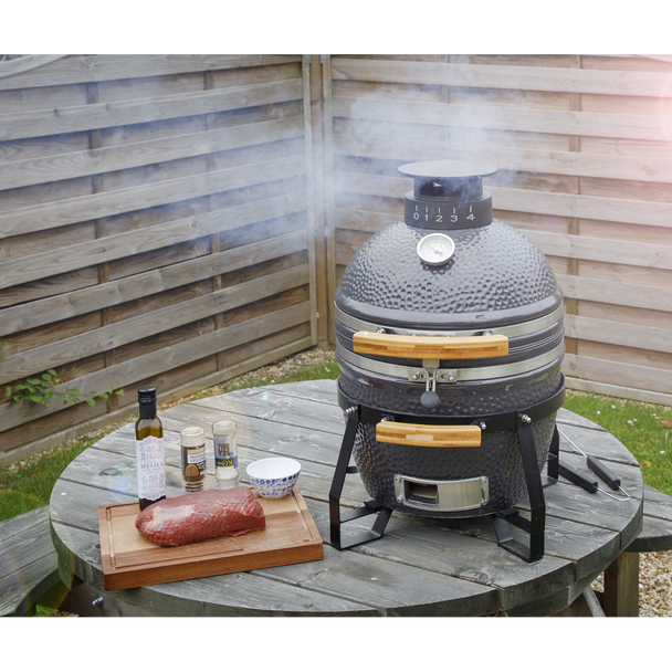 Dellonda Deluxe 16″(40cm) Ceramic Kamado Style BBQ