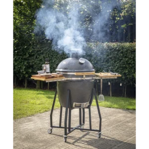 Dellonda Deluxe 22″(56cm) Ceramic Kamado Style BBQ with Wheeled Stand