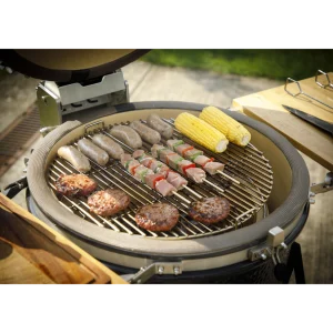 Dellonda Deluxe 22″(56cm) Ceramic Kamado Style BBQ with Wheeled Stand