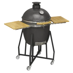 Dellonda Deluxe 22″(56cm) Ceramic Kamado Style BBQ with Wheeled Stand
