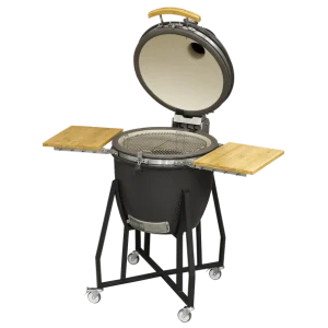 Dellonda Deluxe 22″(56cm) Ceramic Kamado Style BBQ with Wheeled Stand