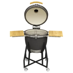 Dellonda Deluxe 22″(56cm) Ceramic Kamado Style BBQ with Wheeled Stand