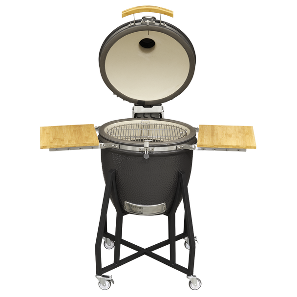 Dellonda Deluxe 22″(56cm) Ceramic Kamado Style BBQ with Wheeled Stand
