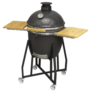 Dellonda Deluxe 22″(56cm) Ceramic Kamado Style BBQ with Wheeled Stand
