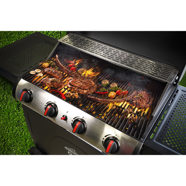 Dellonda 4 Burner Gas BBQ Grill with Piezo Ignition & Thermometer