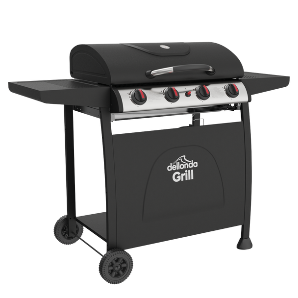 Dellonda 4 Burner Gas BBQ Grill with Piezo Ignition & Thermometer