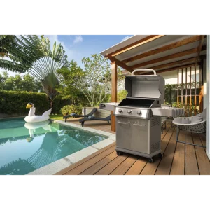 Dellonda 3 Burner Deluxe Gas BBQ Grill with Piezo Ignition & Thermometer – Stainless Steel