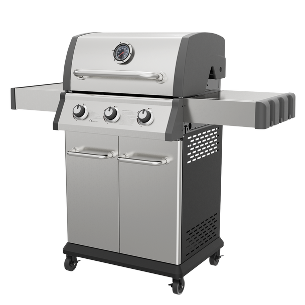 Dellonda 3 Burner Deluxe Gas BBQ Grill with Piezo Ignition & Thermometer – Stainless Steel