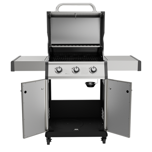Dellonda 3 Burner Deluxe Gas BBQ Grill with Piezo Ignition & Thermometer – Stainless Steel