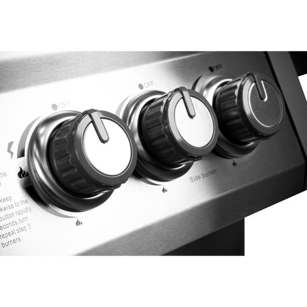 Dellonda 4+1 Burner Deluxe Gas BBQ Grill with Piezo Ignition & Thermometer – Stainless Steel