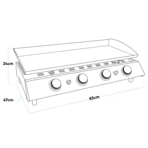 Dellonda 4 Burner Portable Gas Plancha