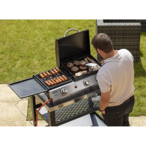 Dellonda 3 Burner Stainless Steel Portable Gas Plancha/Grill 8.5kW