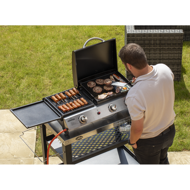 Dellonda 3 Burner Stainless Steel Portable Gas Plancha/Grill 8.5kW