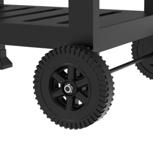 Dellonda Charcoal Grill BBQ Smoker & Trolley with 2 Side Shelves – Black